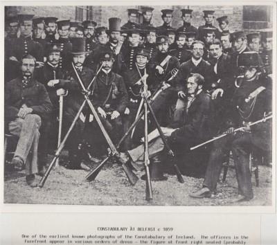 One of the earliest known photographs of the Constabulary of Ireland.
