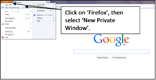Browse a page privately with no trace in Mozilla Firefox