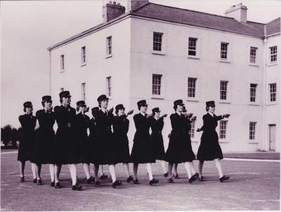 RUC women recruits drilling at the former training depot at Enniskillen, 1966.