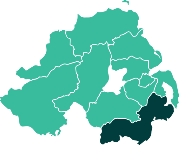 Map of Newry, Mourne and Down District