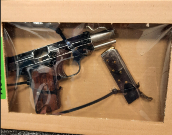 One of the handguns seized.