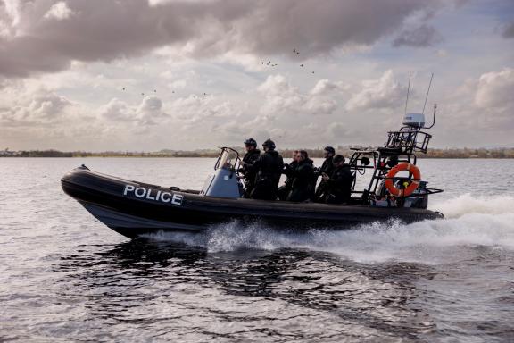 Police on boat patrol on Lough Neagh
