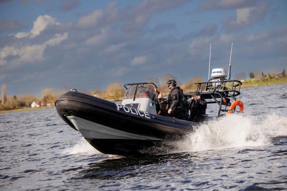 Police on boat patrol on Lough Neagh