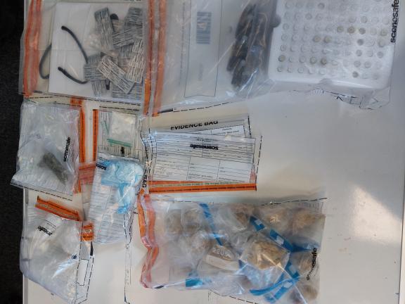Pictured are the suspected drugs seized during the search