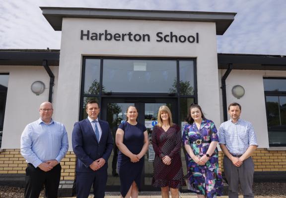 Picture of Op Encompass rollout - Pictured L-R: Michael Kelly, Head of Service for the Child Protection Support Service, at Education Authority James Curran, Principal at Harberton Special School Detective Superintendent Lindsay Fisher Julie Plackitt, Head of Pupil Support, Department of Education Karen Devlin, Women’s Aid James Draper, Designated Officer for Child Protection Support Service, at Education Authority