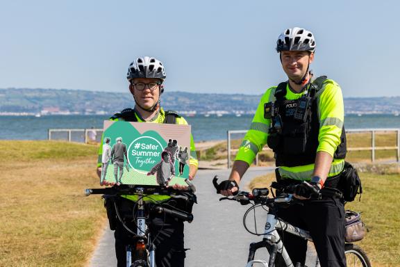 Pictured are officers from the Bangor Neighbourhood Policing Team.