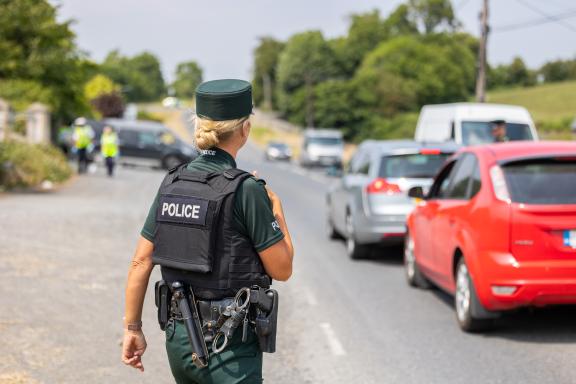 Police Service of Northern Ireland Officer carrying out vehicle check points in the Newry area during Op Subreference on Friday, June 16th.