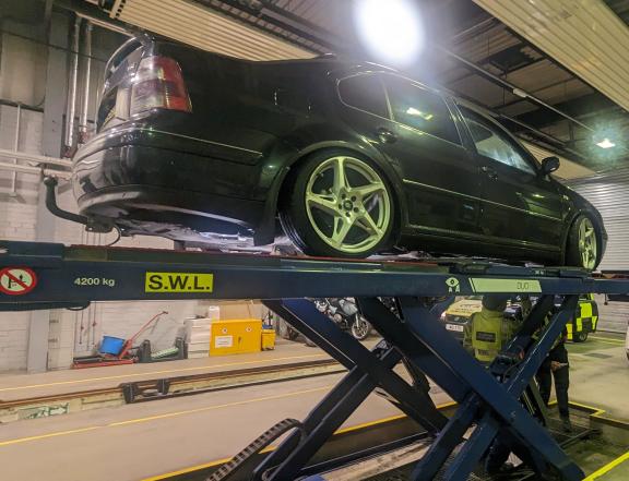 Vehicle being checked during a recent operation in Omagh