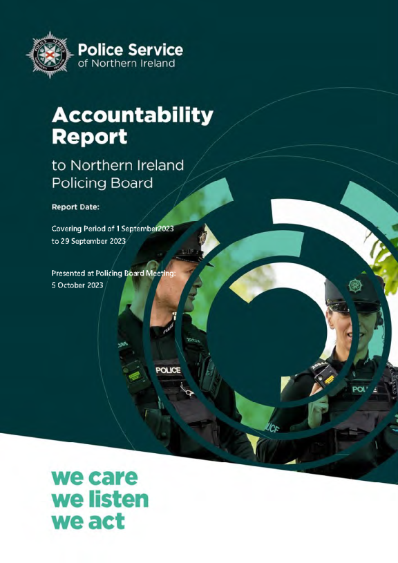 Accountability Report to Northern Ireland Policing Board 05 October 2023