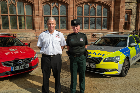 Chief Inspector Yvonne McManus and NIFRS Station Commander Bryan McCaul