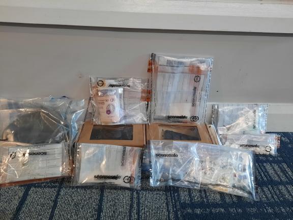 Photograph of items seized during searches 