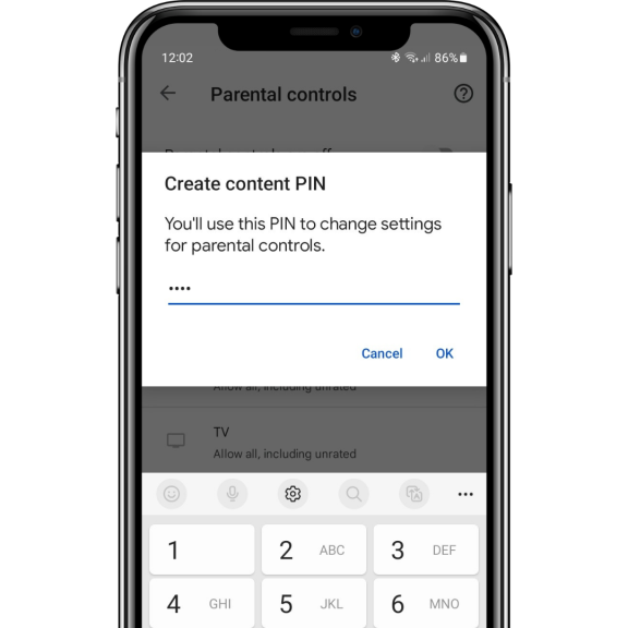  Set up parental controls - Create PIN