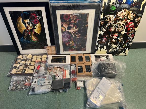 Some of the items seized during the search.