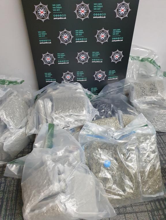Pictured are drugs seized during the searches.
