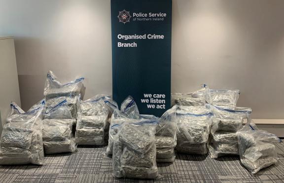 The cannabis seized at Belfast Port.
