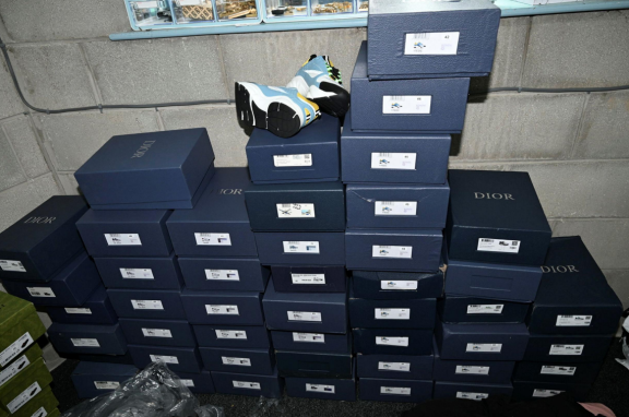 Fake designer trainers were among the 'substantial' seizure.