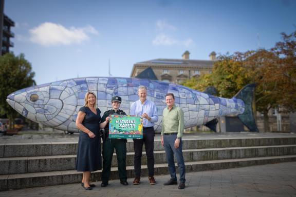 Pictured at the launch of the Police Service of Northern Ireland’s Student Safety campaign are (from left) Caroline Young, Vice-President for Students and Corporate Services at Queen’s University Belfast, Superintendent Final Dornan, Duncan Morrow, Director of Community Engagement at Ulster University and Dee McDowell, Head of Learner Success at Belfast Met.