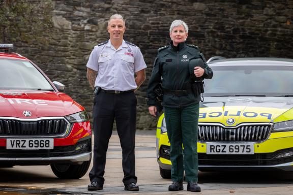NIFRS Station Commander, Bryan McCaul and Derry City & Strabane Chief Inspector Yvonne McManus.