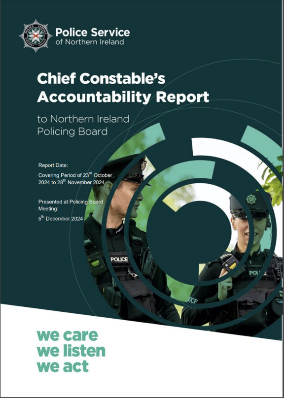 Chief Constable's Accountability Report to Northern Ireland Policing Board 05 December