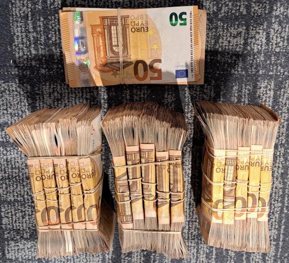 Cash seized by detectives from the Police Service of Northern Ireland's Organised Crime Unit