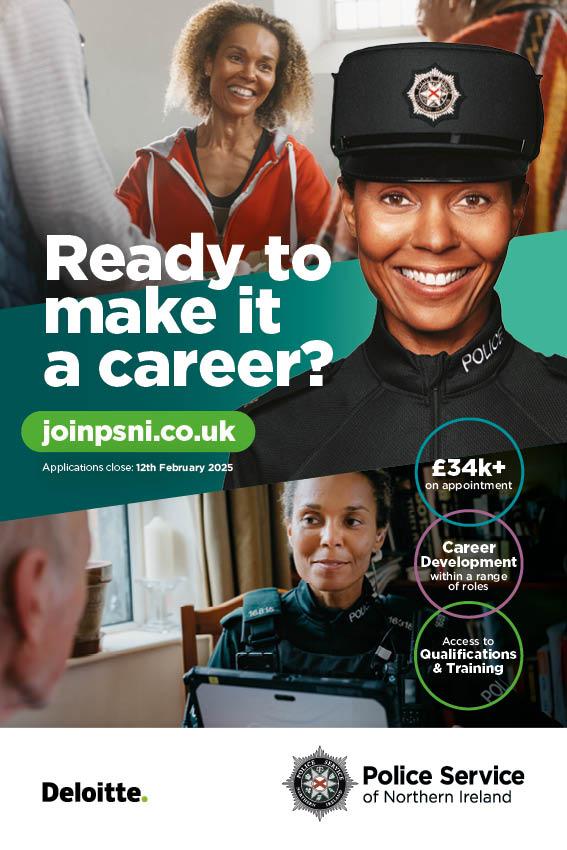 Ad sheet for Police Service of Northern Ireland Student Officer launch