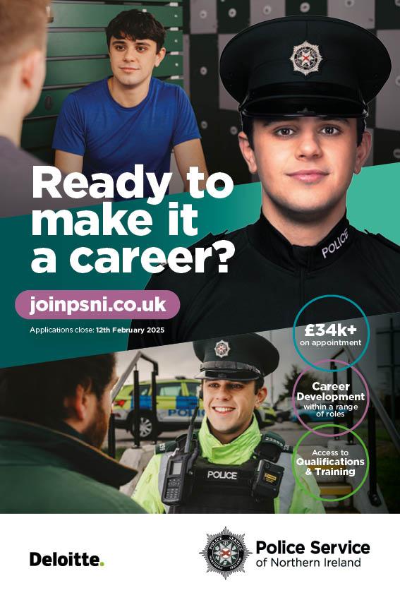 Ad sheet for Police Service of Northern Ireland Student Officer launch