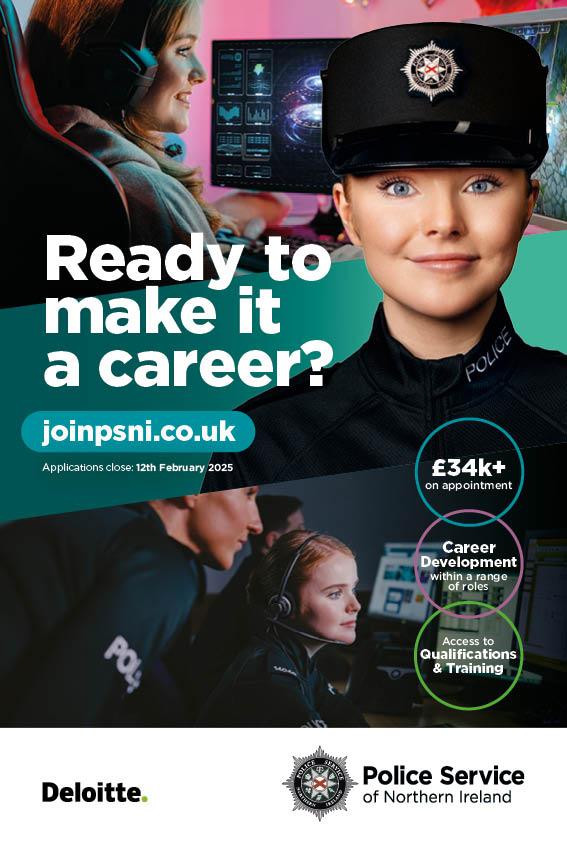 Ad sheet for Police Service of Northern Ireland Student Officer launch