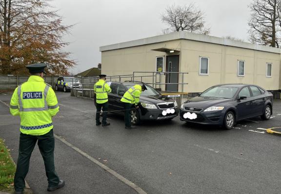 Student Officers taking part in a mock road trafficking accident during training.