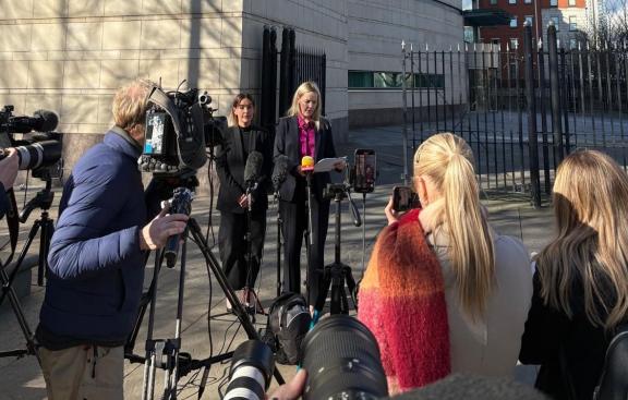 Detective Chief Inspector Jill Duffie pictured at a media facility outside Laganside Court today.
