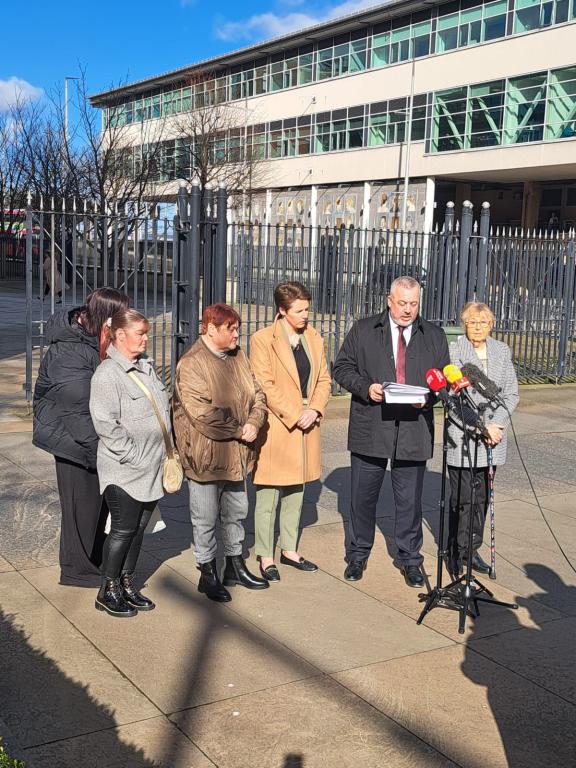 DCI Neil McGuinness addresses media following the sentencing of two people for the murder of Denis Shearer