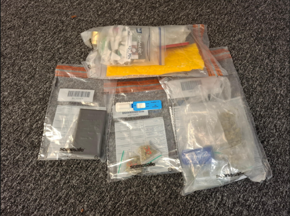 Items seized along with drug-detection kit