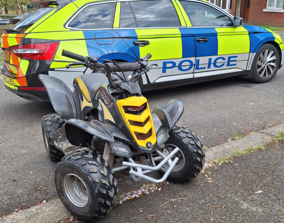 The seized quad bike. 