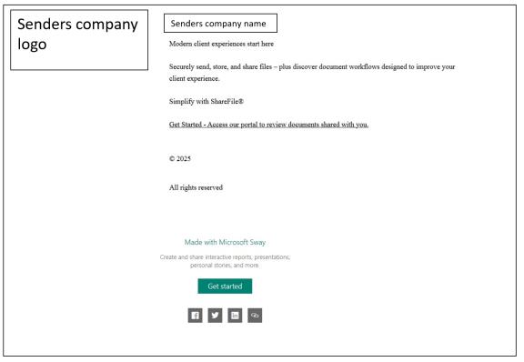 Example of Microsoft Sway phishing screen