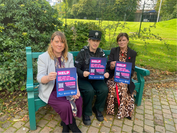 Pictured from left is Armagh Banbridge and Craigavon PCSP Manager Patricia Gibson, Armagh Neighbourhood Policing Team Inspector Kelly Moffett and Armagh Banbridge and Craigavon PCSP Chair Councillor Julie Flaherty.