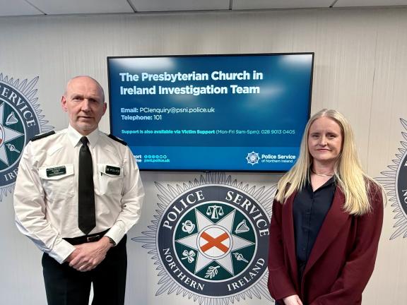 Assistant Chief Constable David Beck, Crime Department and Commissioner Designate for Victims of Crime Geraldine Hanna.