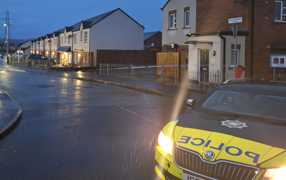 Police at the scene of the alert