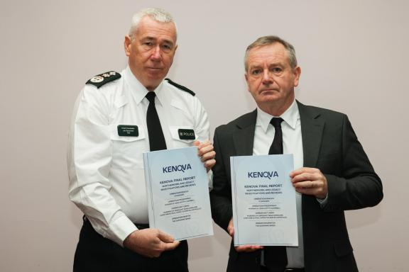 Chief Constable Jon Boutcher and Sir Iain Livingstone at the launch of the Operation Kenova Final Report.