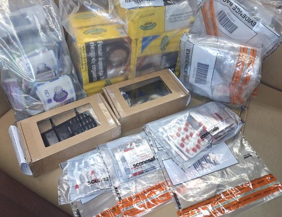 Items seized following search in north Belfast. 