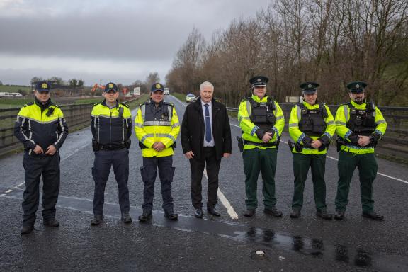Officers from PSNI & AGS during cross-border Day of Action