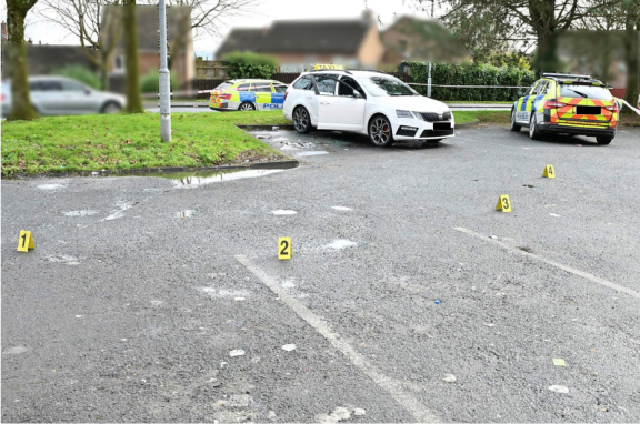Scene of the attempted murder including Skoda Octavia
