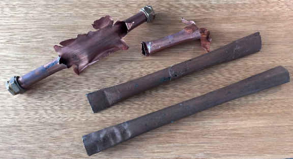 Remnants of pipe bomb