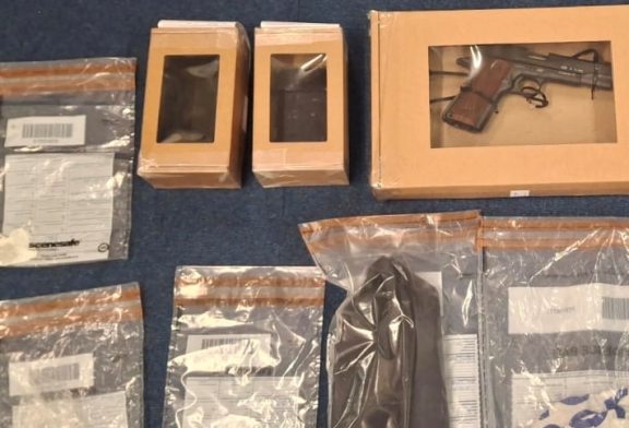 A suspected imitation firearm, and other items sized during searches in the wider Strabane area 