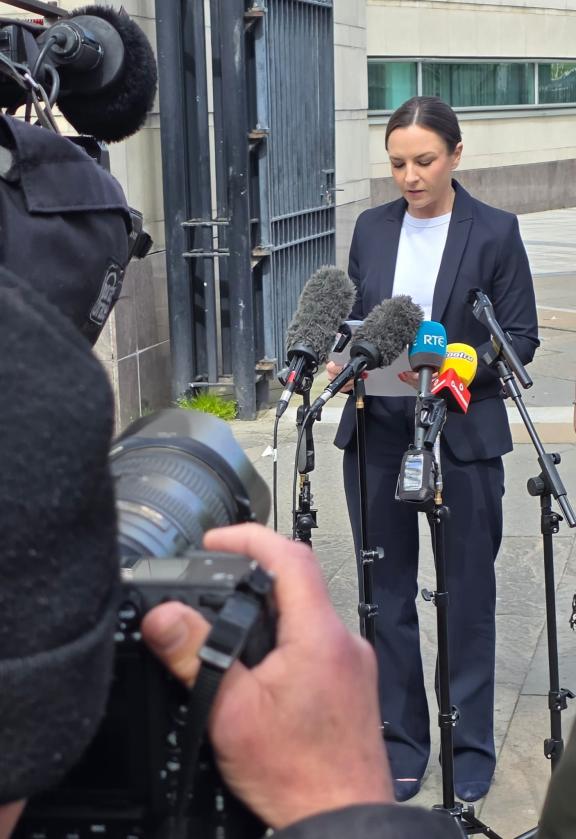 DI Kelly Foley speaking to media after the sentencing. 