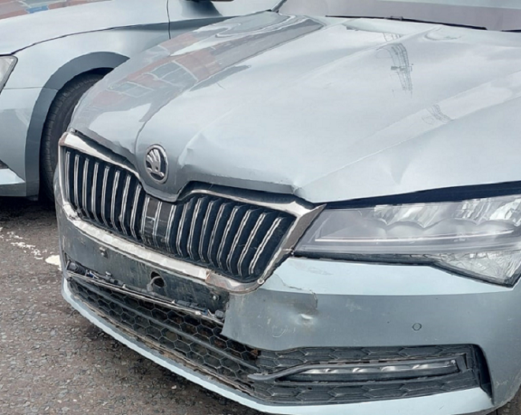 Damaged Police Car