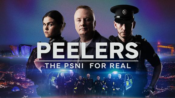 Stephen Nolan with a female and male police officer