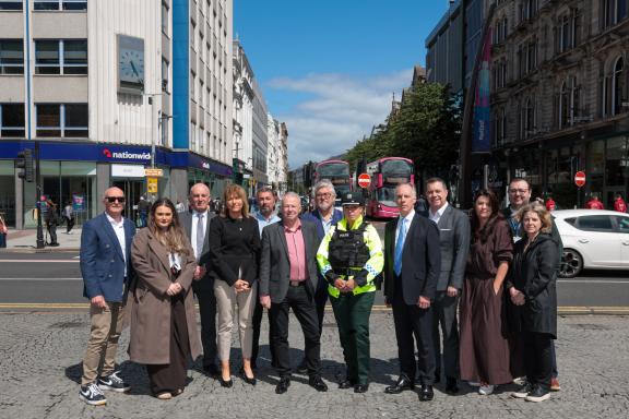 Members of the business community and police.